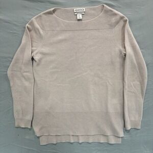 Nanette Lepore Women's Sweater Size L 100% 2 Ply Cashmere Oatmeal Beige